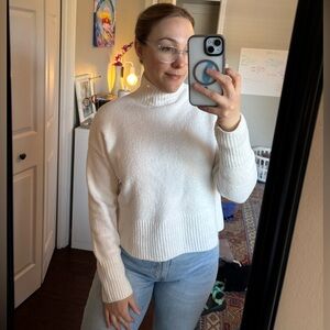 & Other Stories White Mock Neck Sweater Size Small